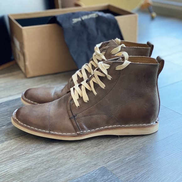 John Varvatos Brown Leather Boots - Picture 2 of 8